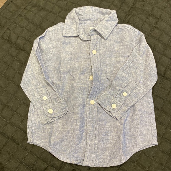 Linen chambray Janie and Jack button down - Picture 1 of 3